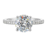 14Kt White Semi Mount 1/5Ctw For 2Ctw Round Center