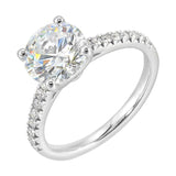 14Kt White Semi Mount 1/5Ctw For 2Ctw Round Center