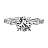 14Kt White Semi Mount 3/8Ctw For 1 1/2Ctw Round Center