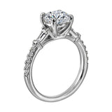 14Kt White Semi Mount 3/8Ctw For 1 1/2Ctw Round Center