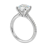 14Kt White Semi Mount 1/4Ctw For 2Ctw Round Center
