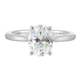 14Kt White Semi Mount 1/5Ctw For 2Ct Oval Center