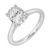 14Kt White Semi Mount 1/5Ctw For 2Ct Oval Center