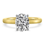 14Kt White Yellow Semi Mount 1/15Ctw For 2Ctw Oval Center