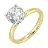 14Kt White Yellow Semi Mount 1/20Ctw For 2Ct Round Center