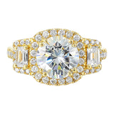 14Kt Yellow Semi Mount 1 1/6Ctw For 2Ctw Round Center