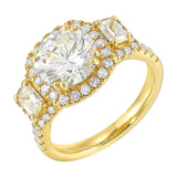 14Kt Yellow Semi Mount 1 1/6Ctw For 2Ctw Round Center