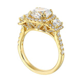 14Kt Yellow Semi Mount 1 1/6Ctw For 2Ctw Round Center