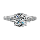 14Kt White Semi Mount 1/2Ctw For 2Ctw Round Center