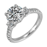 14Kt White Semi Mount 1/2Ctw For 2Ctw Round Center