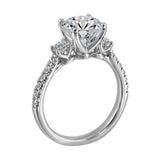 14Kt White Semi Mount 1/2Ctw For 2Ctw Round Center