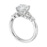 14Kt White Semi Mount 1/2Ctw For 2Ctw Round Center