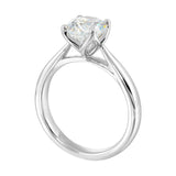 14Kt White Semi Mount For 1 1/2Ctw Round Center