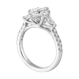14Kt White Semi Mount 1/2Ctw For 2Ctw Pear Center