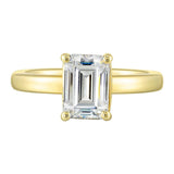 14Kt Yellow Semi Mount 1/4Ctw For 2Ctw Emerald Cut Center