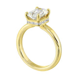14Kt Yellow Semi Mount 1/4Ctw For 2Ctw Emerald Cut Center