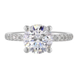14Kt White Semi Mount 1/5Ctw For 2Ct Round Center