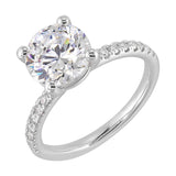 14Kt White Semi Mount 1/5Ctw For 2Ct Round Center