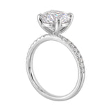 14Kt White Semi Mount 1/5Ctw For 2Ct Round Center