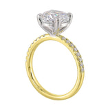 14Kt White Yellow Semi Mount 1/5Ctw For 2Ct Round Center