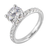 14Kt White Semi Mount 3/8Ctw For 2Ct Round Center