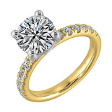 14Kt White Yellow Semi Mount 3/8Ctw For 2Ct Round Center