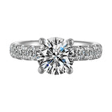 14Kt White Semi Mount 7/8Ctw For 2Ct Round Center