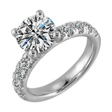 14Kt White Semi Mount 7/8Ctw For 2Ct Round Center