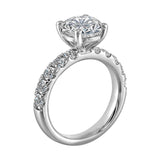 14Kt White Semi Mount 7/8Ctw For 2Ct Round Center