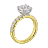 14Kt White Yellow Semi Mount 7/8Ctw For 2Ct Round Center