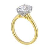 14Kt White Yellow Semi Mount 1/15Ctw For 2Ct Oval Center