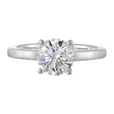14Kt White Yellow Semi Mount 1/20Ctw For 1 1/2Ct Round Center