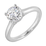 14Kt White Yellow Semi Mount 1/20Ctw For 1 1/2Ct Round Center