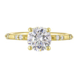 14Kt Yellow Semi Mount 1/6Ctw For 1 1/2Ct Round Center