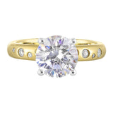 14Kt Whiite Yellow Semi Mount 1/10Ctw For 2Ct Round Center