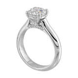 14Kt White Semi Mount 1/20Ctw For 1 1/2Ct Round Center