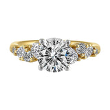 14Kt White Yellow Semi Mount 1/2Ctw For 1 1/2Ct Round Center