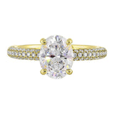 14Kt White Semi Mount 3/8Ctw For 2Ct Oval Center