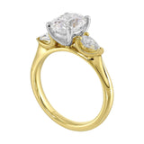 14Kt White Yellow Semi Mount 1/2Ctw For 2Ct Oval Center
