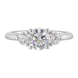14Kt White Semi Mount 1/2Ctw For 1Ct Round Center