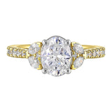 14Kt White Yellow Semi Mount 1/2Ctw For 1 1/2Ctw Oval Center