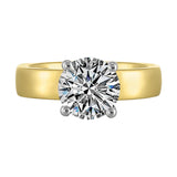 14Kt White Yellow Semi Mount 1/10Ctw For 2Ct Round Center