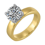 14Kt White Yellow Semi Mount 1/10Ctw For 2Ct Round Center