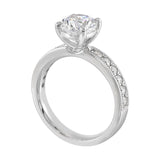 14Kt White Semi Mount 3/8Ctw For 1 1/2Ct Round Center