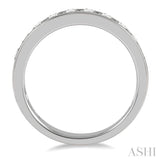 3/4 Ctw Channel Set 11 Stone Round Cut Diamond Wedding Band in 14K White Gold