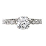 *** Lab Grown Diamond *** Peg Head Semi-Mount Diamond Ring