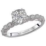 *** Lab Grown Diamond *** Peg Head Semi-Mount Diamond Ring