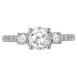 3 Stone Semi-Mount Diamond Ring