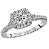 *** Lab Grown Diamond *** Halo Semi-Mount Diamond Ring