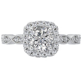 *** Lab Grown Diamond *** Halo Semi Mount Ring
